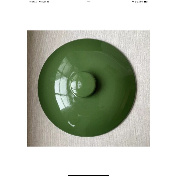 Sur La Table Green Oven-To-Table Stoneware Covered Casserole w/Lid Embossed - Picture 3 of 8